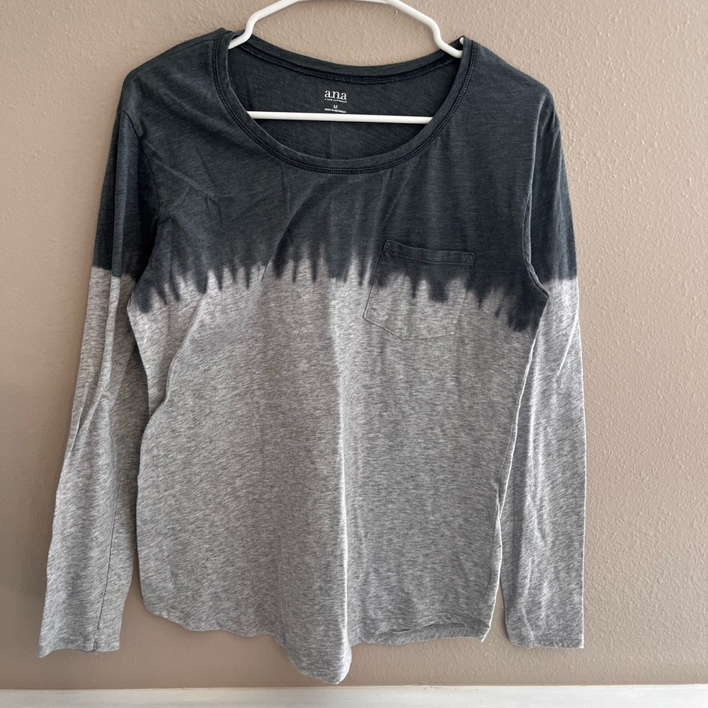 a.n.a Women's Gray Ombre Long Sleeve Top